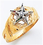 O.E.S. 10K Star Point Member's ring 