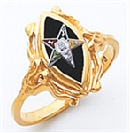 O.E.S. 10K Member's ring with synthetic stone
