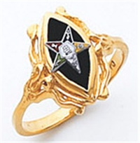  O.E.S. 10k gold Almond shaped ring