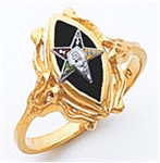  O.E.S. 10k gold Almond shaped ring