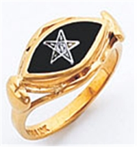 O.E.S. 10K Member's ring with synthetic stone