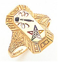  Past Matron ring with inlaid Star and gavel