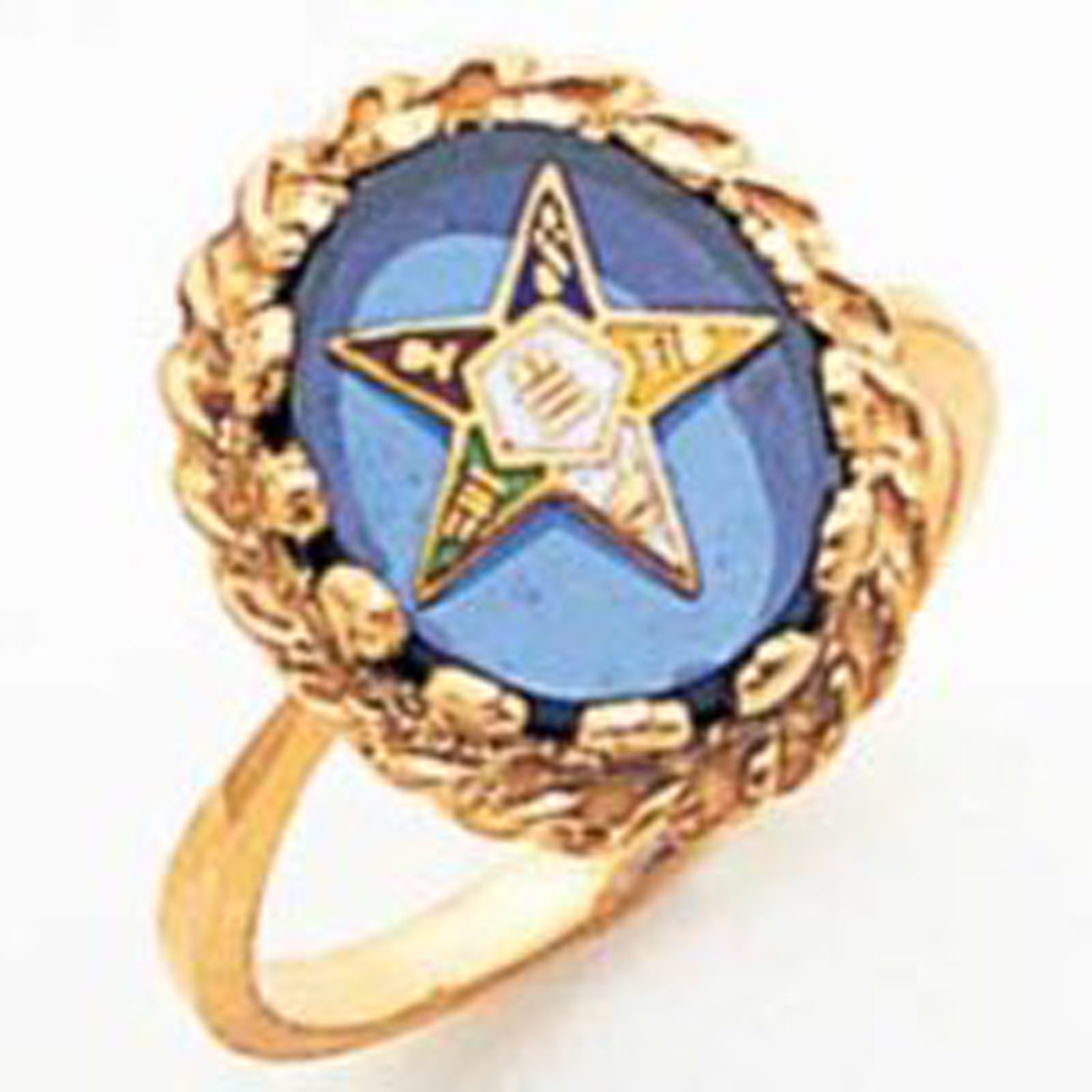O.E.S. round stone 10k ring