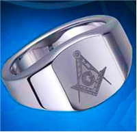 New 12mm Tungsten Signet style ring with symbol