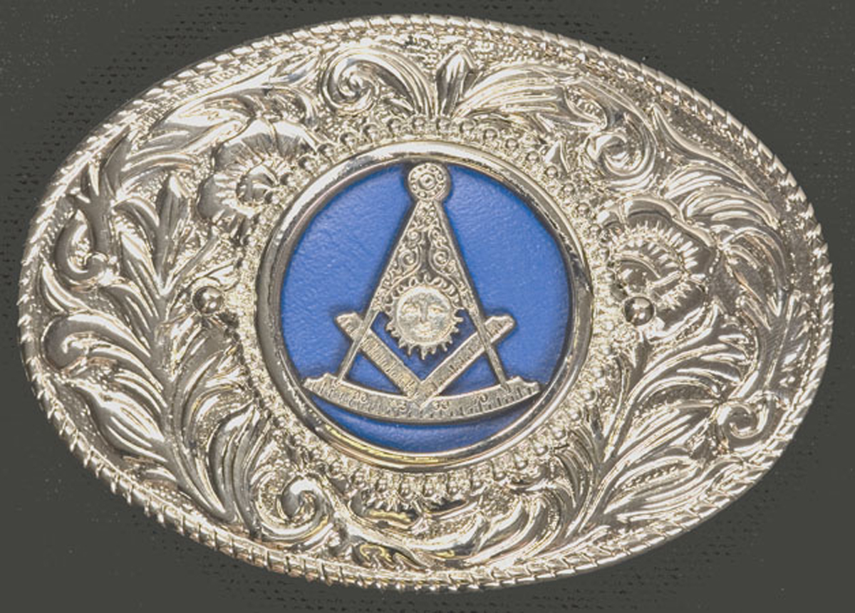 Past Master belt buckle (silver tone)