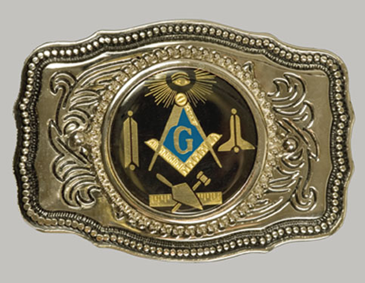 Masonic Goldtone belt buckle 