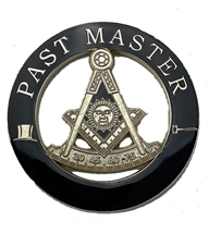 Cutout Past Master Emblem with Square, Compass, Quadrant and Sun