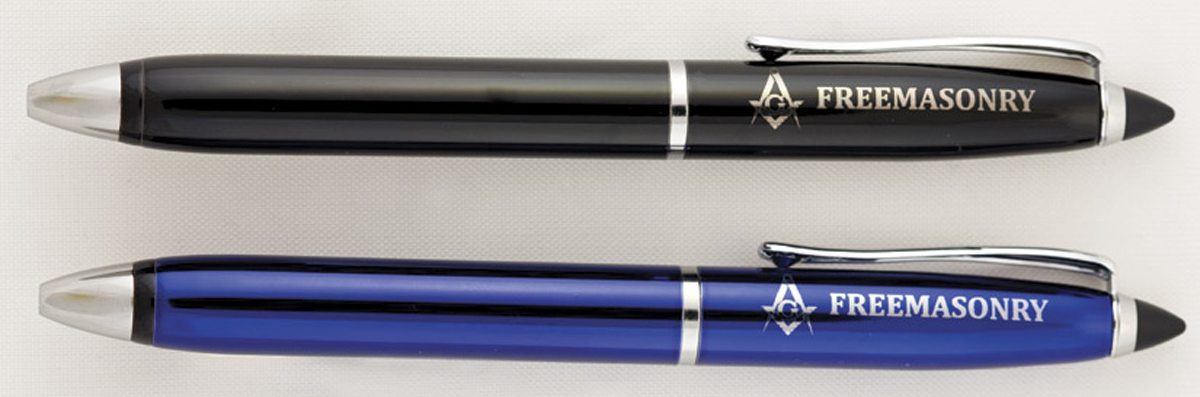 Masonic Pen with Silver Trim - Blue