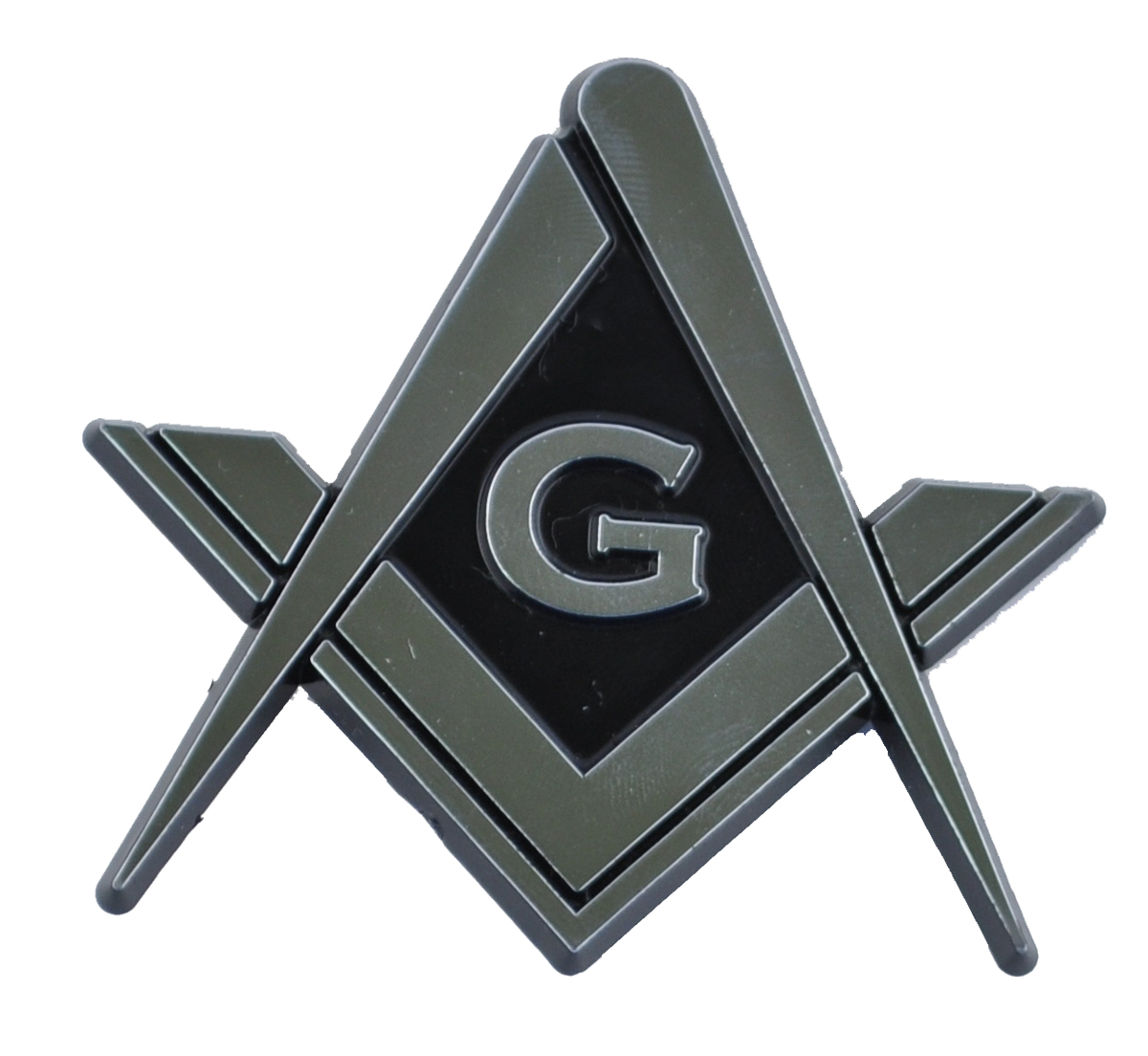 Chrome plated plastic auto emblem Masonic