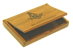 Masonic Slim Cherry wood business card case 