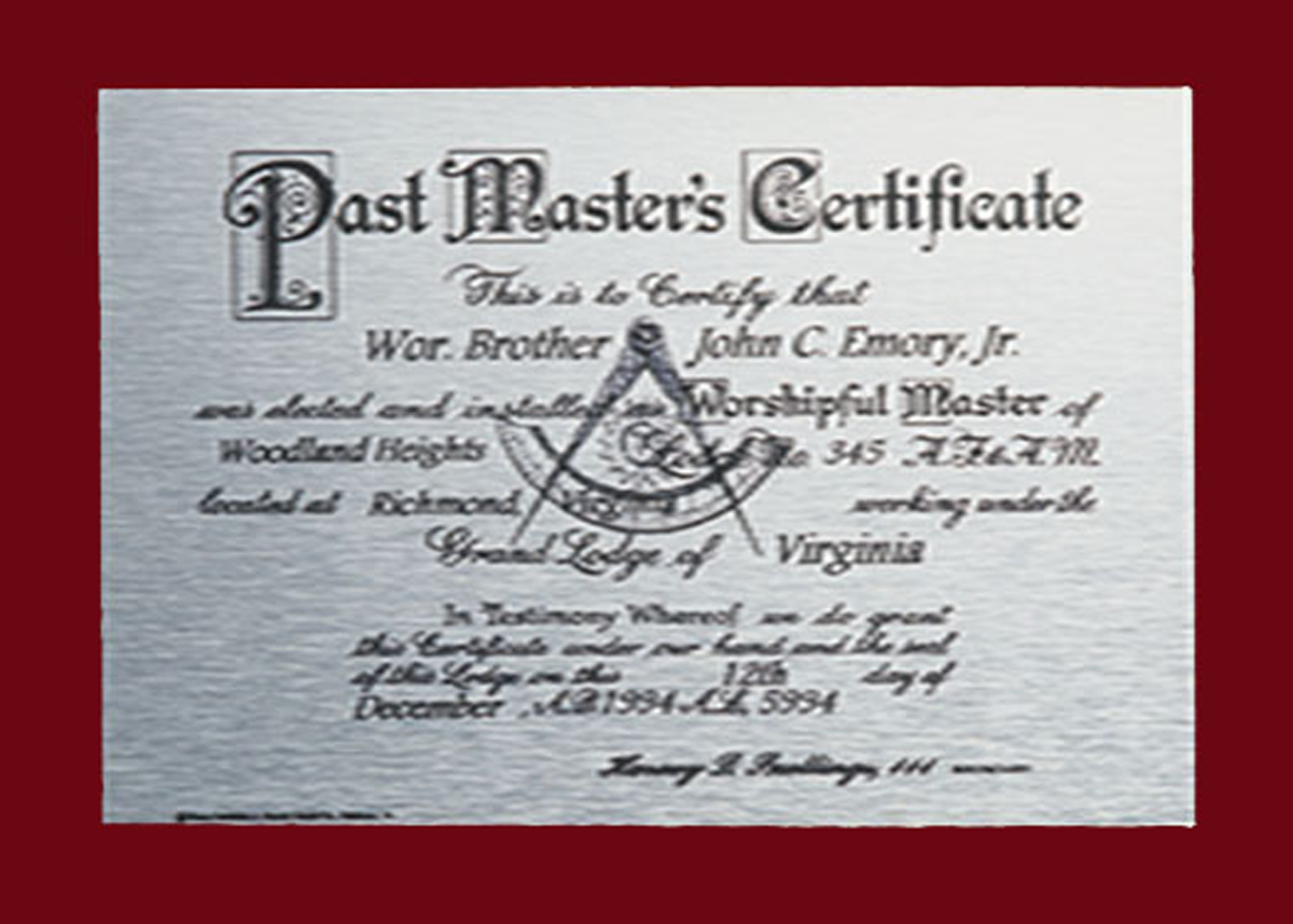 Meritorious Certificate 5' x 7" Solid Walnut