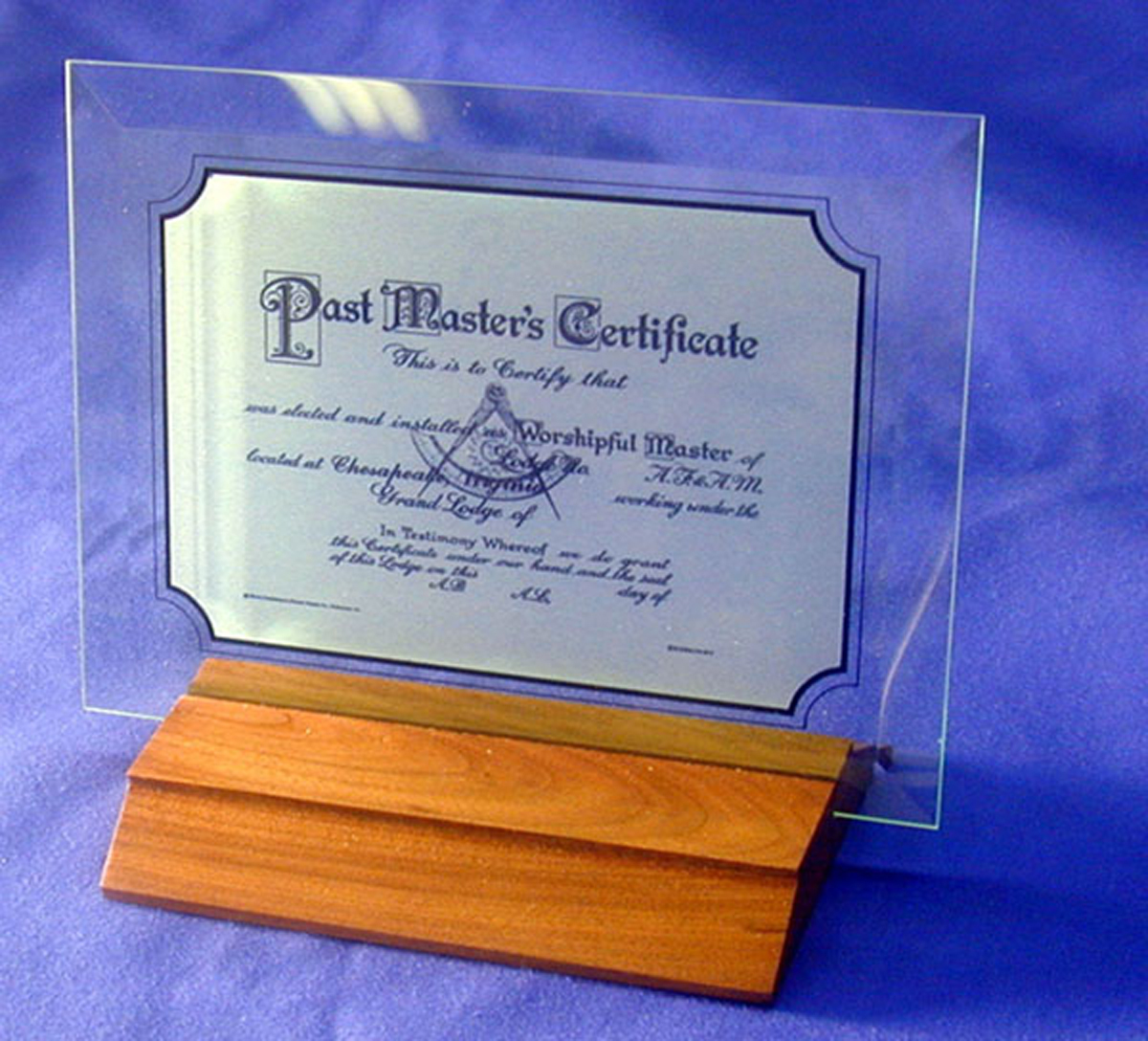 Subliglass Certificate Plaque 6' x 8"