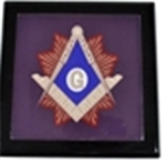Masonic Mahogany Keepsake box  5 1/2" X 5 1/2" X 2 1/2"