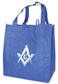 Masonic Grocery tote blue w/white emb.