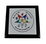 OES Keepsake Box with inlaid tile, 5 1/2"  x 5 1/2" x 2 1/2