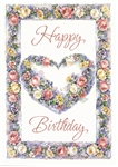 Birthday card- Happy Birthday Flower Heart