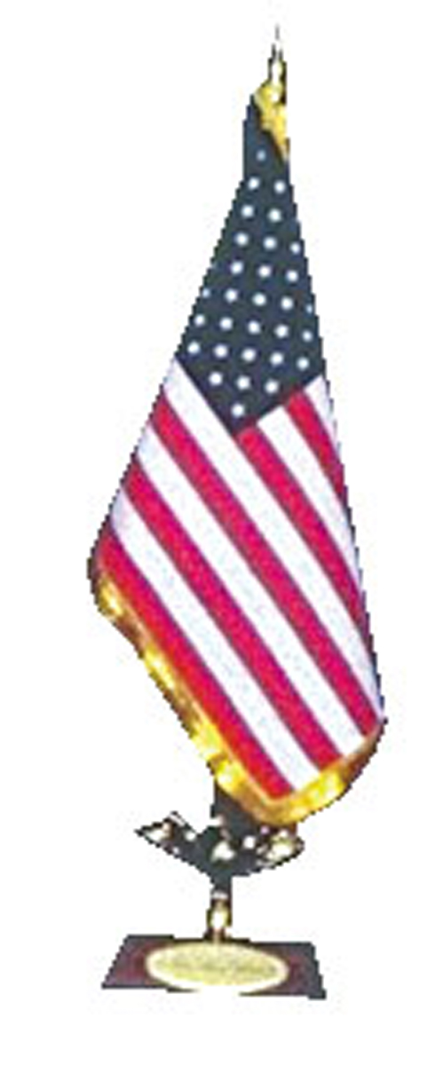 US Flag Desk Set 8X12 with wooden base