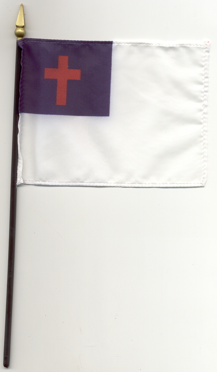 Christian 4X6 Table Flag with Plastic Base