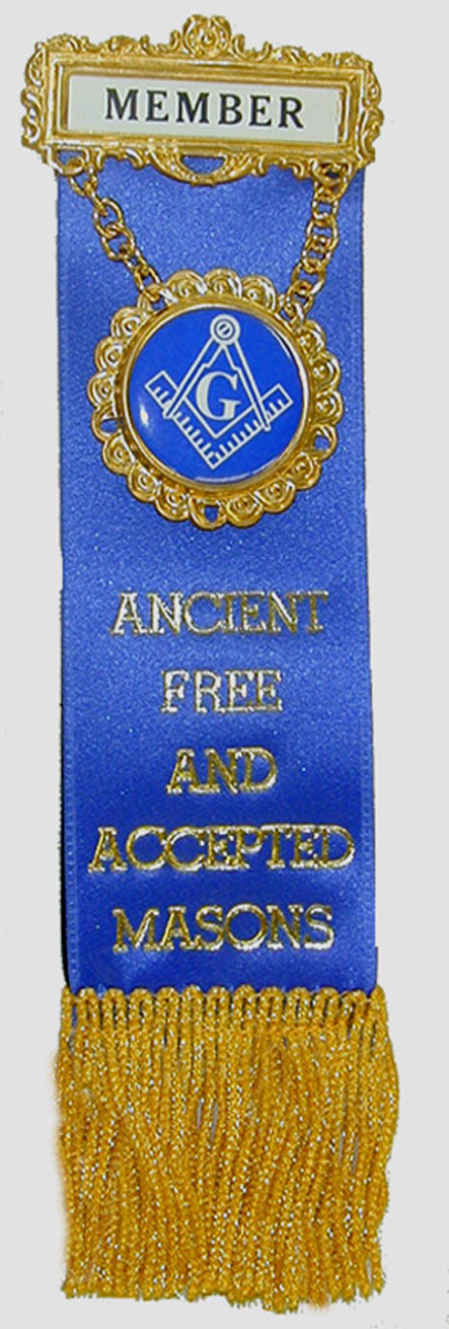  A F & A M Stock Badge with Non-Tarnish Fringe