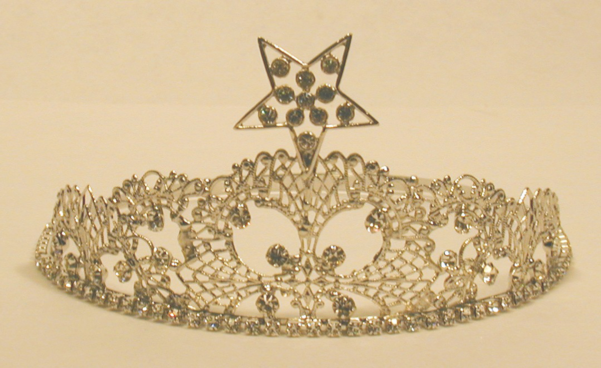 Gilda Order of the Eastern Star Crown in silver tone with all white star