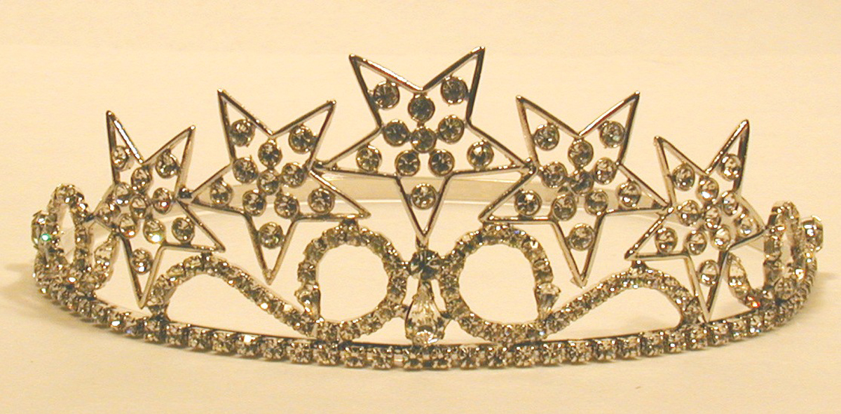 The Favorite Eastern Star Crown in silver tone with all white stones