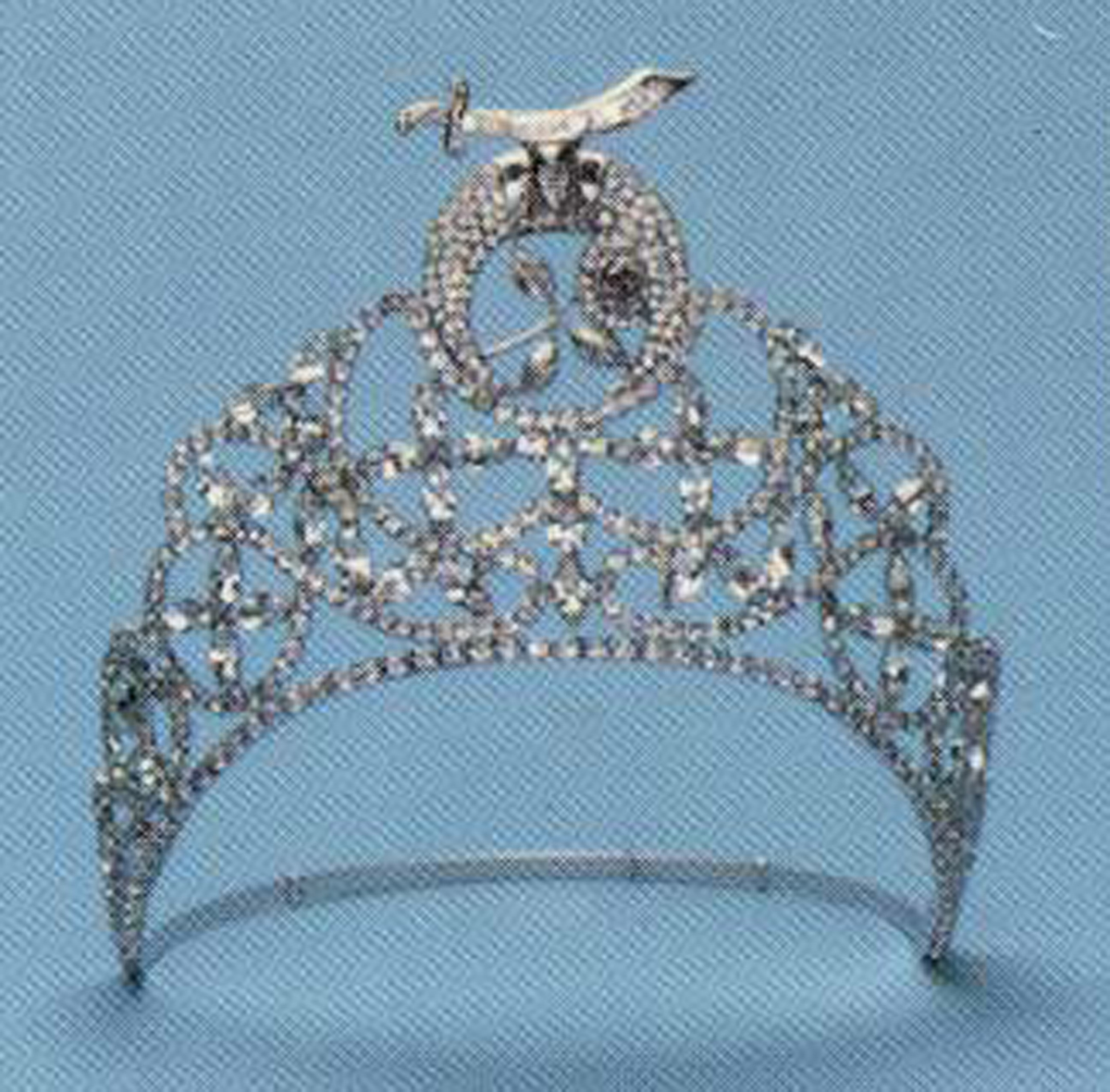 Daughters of the Nile Crown in silver tone with all white rhinestones