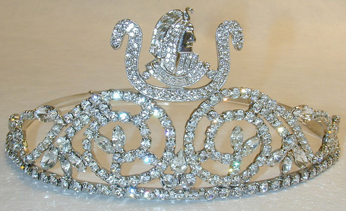 Daughter of Isis Crown in silver tone with all white rhinestones