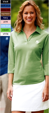 Ladies 3/4 Sleeve Pima Stretch Polo