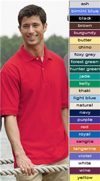 Short Sleeve Pique Golf Shirt-Selected Size and Color- Masonic emblem onlly