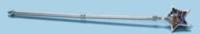 Eastern Star Scepter in silver tone with colored stones in star at end.