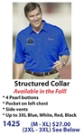 Slected Size and Color Blue Lodge Golf Shirt with Structured Collar & Pocket