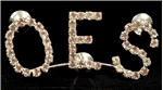 OES rounded rhinstone pin - Silver