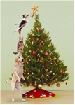 Christmas - Animals trimming Christmas Tree