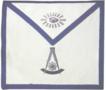 Macoy 14 x 16 inch Cloth Past Master Mason Aprons with Blue Trim - Set of 12