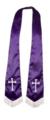 Purple Satin Stole with embroidery
