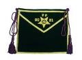 Purple Velvet Patron Apron with gilt Bullion Hand embroidery and fringe