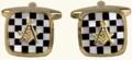 Masonic Cuff Links with mother of pearl and onyx checkerboard