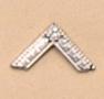 Master's Square Lapel button in 14K WG with diamond