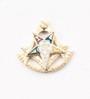 Combination Eastern Star Patron / Past Master Lapel Button in 14K YG with colored enamel 