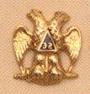 10K Gold Scottish Rite Button Wings Down