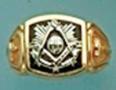 Past Master 14karat gold square top ring