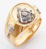 Past Master 10k gold round top ring