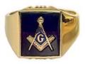Bold Square Masonic S & C ring  10karat
