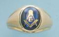 Masonic Brushed Satin finish 10K gold ring