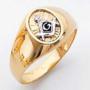 Masonic 10 karat gold ring Sunken rays with emblem