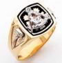 Past Master Black Enamel Raised Emblem Ring