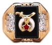 Enameled Shrine Simulated Onyx Ring