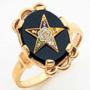 O.E.S.. Black Onyx 10k gold Circle ring