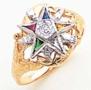O.E.S. Open background 10k gold ring