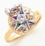 O.E.S.. 10 karat gold Star Point Ring